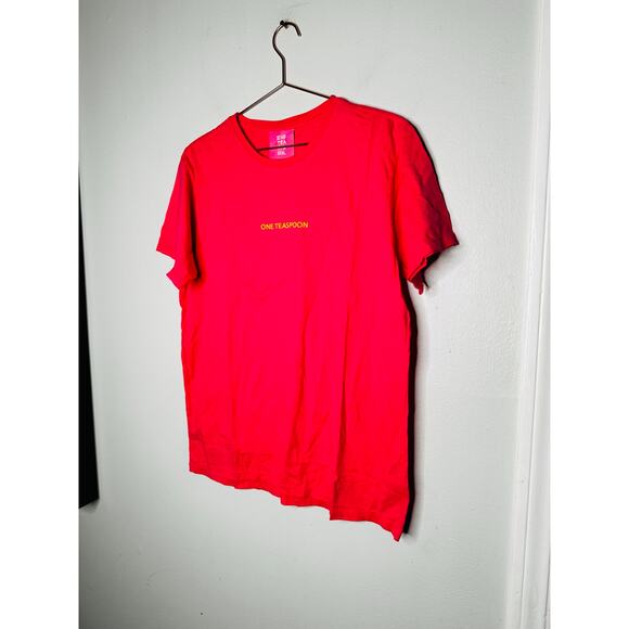 ONE TEASPOON Pink Glo One Teaspoon Logo Organic Unisex Tee Shirt NWT Size XS - Picture 4 of 7